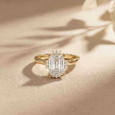 2.10 Ct Emerald Cut Moissanite Elegant Solitaire Ring for Women