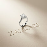 2.10 Ct Emerald Cut Moissanite Elegant Solitaire Ring for Women White
