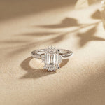 2.10 Ct Emerald Cut Moissanite Elegant Solitaire Ring for Women White