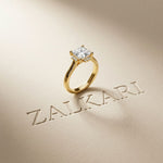 2.10 Ct Princess Cut Moissanite Refined Solitaire Ring for Women