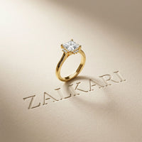 2.10 Ct Princess Cut Moissanite Refined Solitaire Ring for Women