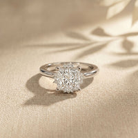 2.10 Ct Princess Cut Moissanite Refined Solitaire Ring for Women