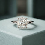 2.10 Ct Princess Cut Moissanite Refined Solitaire Ring for Women
