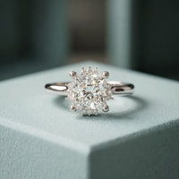 2.10 Ct Princess Cut Moissanite Refined Solitaire Ring for Women
