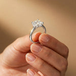 2.10 Ct Princess Cut Moissanite Refined Solitaire Ring for Women