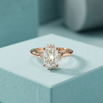 2.10 Ct Radiant Cut Moissanite Solitaire Engagement Ring Rose Gold