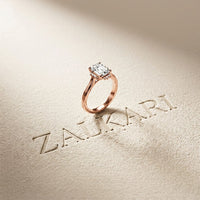 2.10 Ct Radiant Cut Moissanite Solitaire Engagement Ring Rose Gold