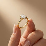 2.10 Ct Radiant Cut Moissanite Solitaire Engagement Ring Gold