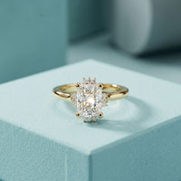 2.10 Ct Radiant Cut Moissanite Solitaire Engagement Ring Gold