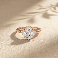 2.10 Ct Round Cut Moissanite Classic Solitaire Ring Rose Gold