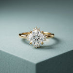 2.10 Ct Round Cut Moissanite Classic Solitaire Ring Gold