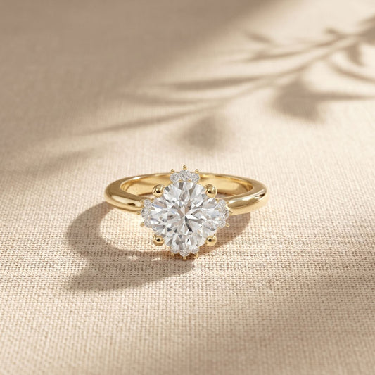 2.10 Ct Round Cut Moissanite Classic Solitaire Ring Gold