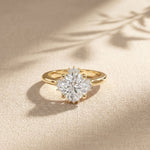 2.10 Ct Round Cut Moissanite Classic Solitaire Ring Gold