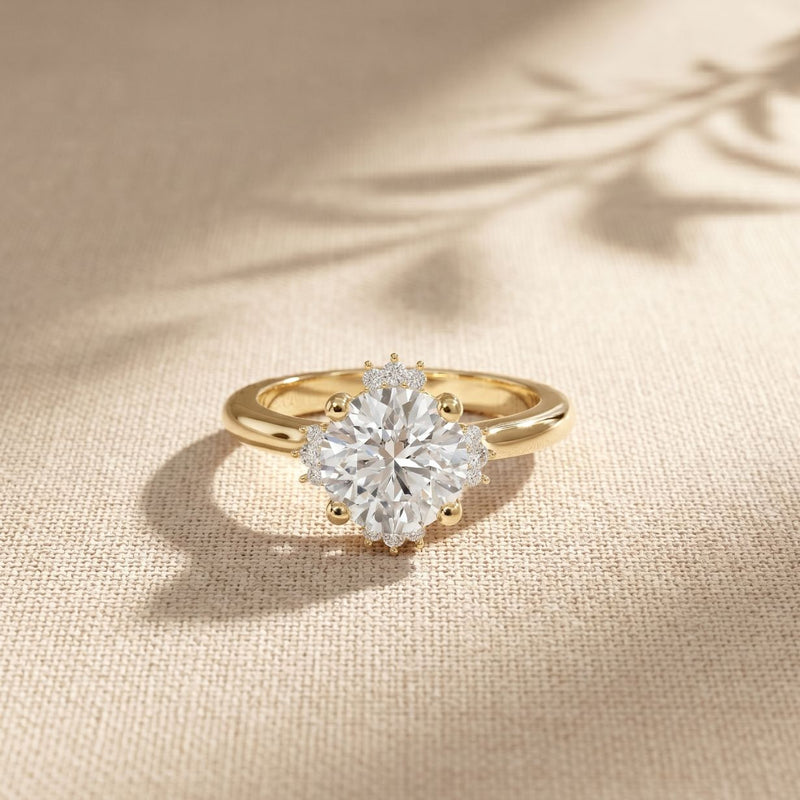 2.10 Ct Round Cut Moissanite Classic Solitaire Ring Gold