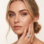 1.85 Ct Round Cut Moissanite Vintage Halo Ring for Women White