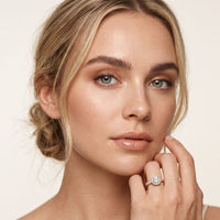 2.10 Ct Round Cut Moissanite Vintage Halo Engagement Ring for Women Rose Gold