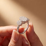 1.05 Ct Round Cut Moissanite Petal Cluster Ring for Women Gold
