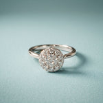 0.45 Ct Round Cut Moissanite Cluster Halo Solitaire Ring for Women White