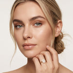 0.55 Ct Round Cut Moissanite Pavé Cluster Solitaire Ring for Women Gold