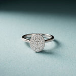 0.55 Ct Round Cut Moissanite Pavé Cluster Solitaire Ring for Women White