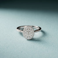 0.55 Ct Round Cut Moissanite Pavé Cluster Solitaire Ring for Women White