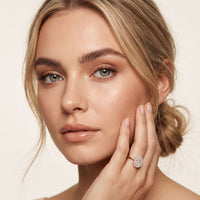1.15 Ct Round Cut Moissanite Pavé Cluster Solitaire Ring for Women Rose Gold