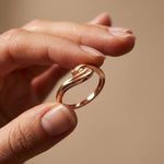 0.10 Ct Round Cut Modern Open Swirl Moissanite Ring Rose Gold