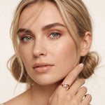0.10 Ct Round Cut Modern Open Swirl Moissanite Ring Rose Gold