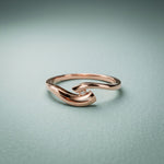 0.10 Ct Round Cut Modern Open Swirl Moissanite Ring Rose Gold