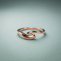 0.10 Ct Round Cut Modern Open Swirl Moissanite Ring Rose Gold