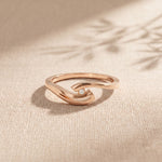 0.10 Ct Round Cut Modern Open Swirl Moissanite Ring Rose Gold
