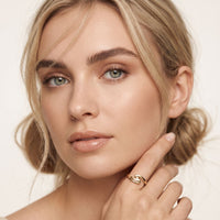 0.10 Ct Round Cut Modern Open Swirl Moissanite Ring Gold