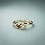 0.10 Ct Round Cut Modern Open Swirl Moissanite Ring Gold
