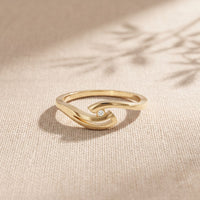 0.10 Ct Round Cut Modern Open Swirl Moissanite Ring Gold