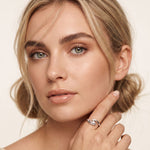 0.10 Ct Round Cut Modern Open Swirl Moissanite Ring White