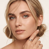0.10 Ct Round Cut Modern Open Swirl Moissanite Ring White