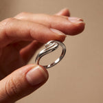 0.10 Ct Round Cut Modern Open Swirl Moissanite Ring White