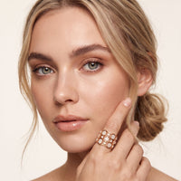 1.05 Ct Round Cut Openwork Bubble Moissanite Ring Rose Gold