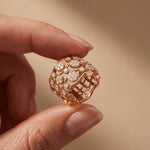 1.05 Ct Round Cut Openwork Bubble Moissanite Ring Rose Gold
