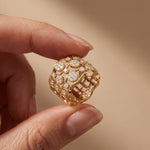 1.05 Ct Round Cut Openwork Bubble Moissanite Ring Gold