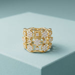1.05 Ct Round Cut Openwork Bubble Moissanite Ring Gold