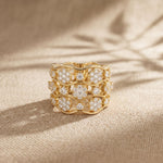 1.05 Ct Round Cut Openwork Bubble Moissanite Ring Gold
