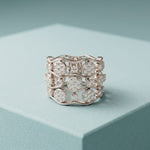 1.05 Ct Round Cut Openwork Bubble Moissanite Ring White