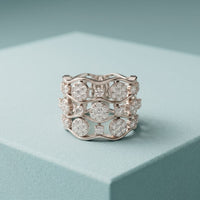 1.05 Ct Round Cut Openwork Bubble Moissanite Ring White