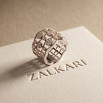 1.05 Ct Round Cut Openwork Bubble Moissanite Ring White
