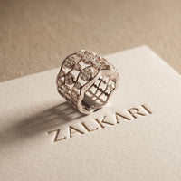 1.05 Ct Round Cut Openwork Bubble Moissanite Ring White