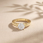 1.00 Ct Round Cut Vintage Filigree Moissanite Ring Gold