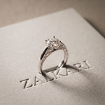 1.00 Ct Round Cut Vintage Filigree Moissanite Ring White