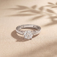 1.00 Ct Round Cut Vintage Filigree Moissanite Ring White