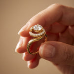1.25 Ct Round Cut Floating Halo Moissanite Ring Gold